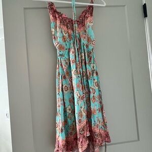 Cupshe Floral Dress in Teal and Pink